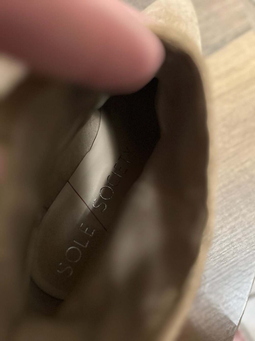 Sole Society Tan Suede Ankle Boots Size 8.5 - Picture 3 of 5